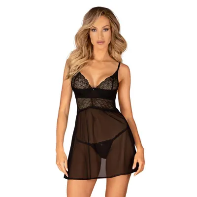 Obsessive Chemeris Babydoll Sæt i sort