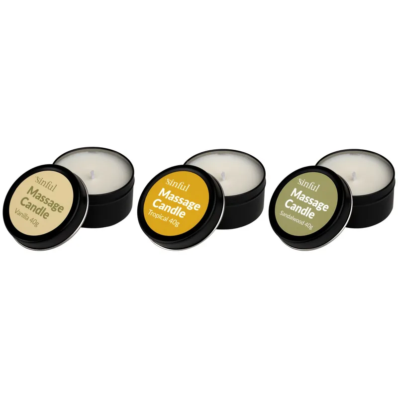 Sinful massagelys — soja og jojoba — produkt